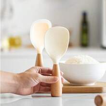 Heat Resistant Silicone Rice Scoop, Anti-Stick Rice Paddle, Upright Stance Spoon For Home Rice Cooker