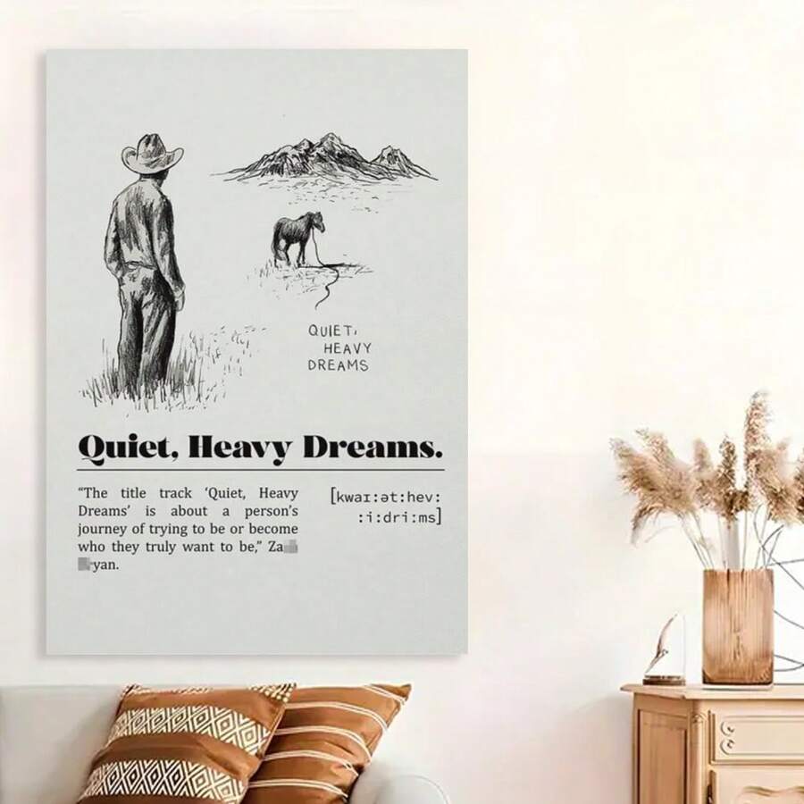 Framed Art Music Quiet Heavy Dreams Country Art Posters Living Room Decor Poster Decorative Painting Canvas Wall Art Living Room Posters Bedroom Painting