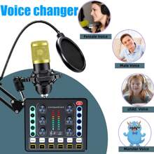 USB Streaming Podcast PC Microphone, Studio Cardioid Condenser Mic Kit With Sound Card, Boom Arm, Shock Mount, Pop Filter, For Karaoke, Gaming, Recording Etc - Black - View 7