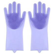 Pet Grooming Cleaning Gloves Dog Cat Bathing Shampoo Glove Scrubber Magic Dishwashing Cleanner Sponge Silicon Hair Removal Glove