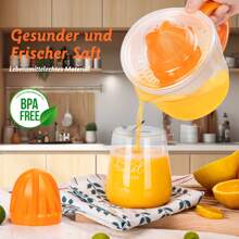 Elektrische Saftpresse mit 2 Kegeln, Orangenpresse 40 Watt, Zitruspresse 0,7 Liter, 2 Drehrichtungen, Hohe Saftausbeute, Tropfsicherer Auslauf - Frischer Saftgenuss