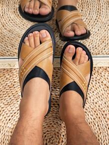 Men's Sandals Men's Arabic Sandals Formal Slippers - Khaki Black - View 3