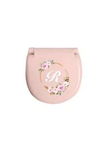 Flower Wreath Letters Sewing Tool Box With Pink Flower Initials, Letters A-Z, Perfect Gift For Beginners Sewing: 1 Portable Mini Sewing Set - Foldable, Diy Sewing Supplies And Accessories, Suitable For Travelers And Emergency Clothing Fixators, Mini Needle Box Portable Small Needle Bag Sewing Tool Combination Set Hotel Supplies(Pink)