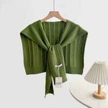 1pc Women's Knitted Hollow-Out Colorful Shawl Scarf, Versatile For Summer