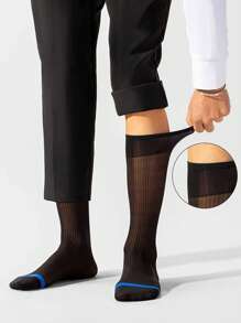 2/5 双男士超薄透气纯色中筒正装袜，四季皆宜，凉爽不吸汗，秋季