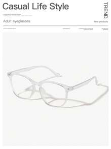 1 Pair Men's Acrylic Casual Lightweight Square Frame Fashion Black Glasses, Suitable For Daily Reading And Commuting - Multicolor - View 5