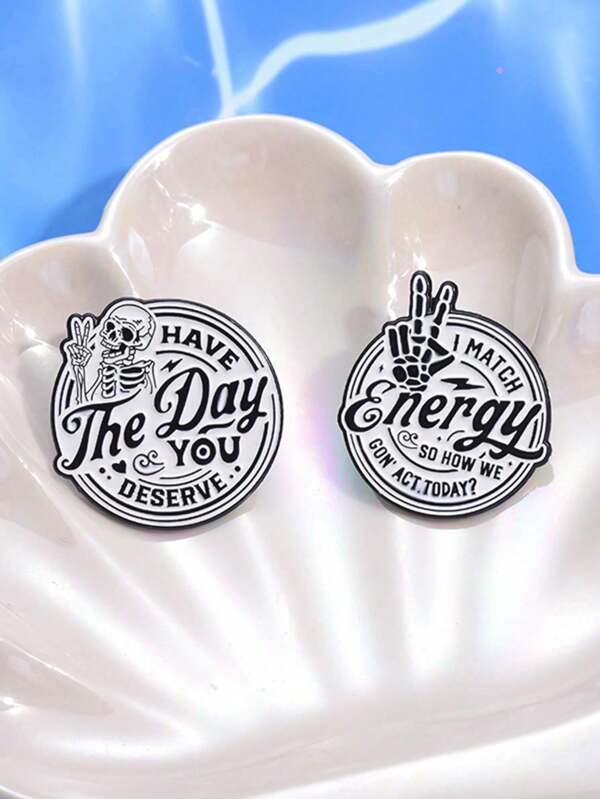 1pc "You Deserve This Day" Decorative Hat, Brooch Gift, Cute Cartoon Metal Badge, Halloween Gift For Friends