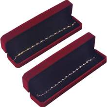 1PC (Give Her A Complete Set Of Romance) Retro Simple Rings, Necklaces, Bracelets, Jewelry, Gold, Jade, Jewelry, Jewelry Sets, High-Grade Flannel Storage Sets, Jewelry Display Props, Wedding Gift Essentials (Red, Gray Optional) Valentine Day Back To School