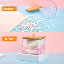 1Pcs Cotton Swab Holder, Cotton Swab Dispenser With Lids,Bathroom Storage Jars Storage Containers Plastic