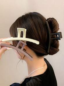 1 pieza Clip para el cabello de mujer de moda de una sola línea y de gran tamaño, clip de cabello elegante de unicolor, clip de cabello grande, accesorio de cabello simple, adecuado para el uso diario, citas y vestir.