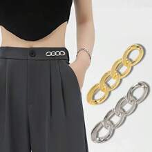 2PCS Chain Shaped Pants Waist Buckle Waist Pants Clip Adjustable Button Jeans Pins Women Skirt Clothes