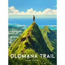 电脑夏威夷拉海纳复古旅行海滩风景帆布画现代房间家居装饰画无框