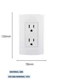 Paquete de 5 Placas de Doble Contacto Aterrizados Diseño Elegante - Blanco - Ver 2