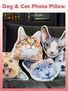 1pc Customized Face Pillow, Personalized 3D Pillow, Custom Headrest, Customized Pet Pillow, Dog Pillow, Customized Dog Gift, Headrest, Soft Plush Pillow, Ideal For Valentine's Day, Mother's Day, Father's Day, Couples, Birthday, Anniversary, Wedding, Housewarming Gifts, Best Gifts For Mom, Dad, Wife, Husband, Girlfriend, Boyfriend - Only the Head - View 3