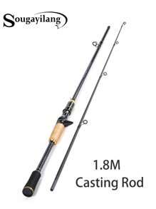 SOUGAYILANG Canna da pesca a 2 sezioni da 1,8m, adatta per principianti: il compagno portatile ideale per i pescatori in movimento, canna da pesca in fibra di carbonio per acqua dolce e salata