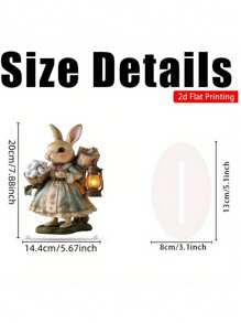 1 Bohemian Easter Bunny 2D Acrylic Flat, DIY Assembly With Base, Animal Themed Art Decoration, Suitable For Home Decoration, Living Room, Bedroom, Study, Coffee Shop Desktop Decoration, Easter, Thanksgiving, Valentine's Day And St. Patrick's Day, The Perfect Gift To Give To People - Multicolor - View 6