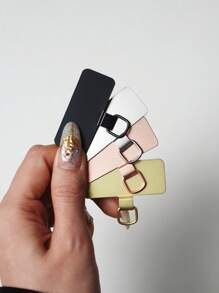 1pc Ultra-Thin Stainless Steel Phone Lanyard Patch Gasket, Cellphone Strap Parts Replacement, Lanyard Connector - Back Attached Soft Film Does Not Damage The Phone