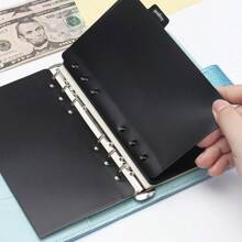 1 Set A6 Loose Leaf Binder, Black & White Budget Envelope Bags, Transaction Card Holder, Household Account Book, 6-Ring Receipt Binder Refill, Index Hard Plastic PP Loose Leaf Envelope Bags, Notebook Accessories, Convenient File Folder For School, Saving, Organization, Office, Study - Multicolor - View 4