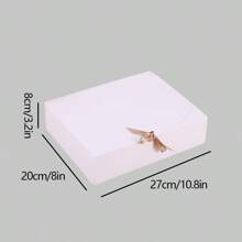 1pc Flip Cover White Cardboard Pastry Gift Box With Bowknot , Macaron Combination Packaging Box - Bow Gift Box - View 4