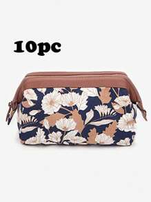1/10 chiếc Túi đựng mỹ phẩm bằng polyester có khóa kéo in nhiều kiểu, dung tích lớn đựng mỹ phẩm và đồ dùng vệ sinh cá nhân, phong cách Boho, cho kỳ nghỉ bãi biển, bộ sưu tập phòng tắm, bộ sưu tập phòng ngủ, dung tích lớn - Nhiều màu - Xem 15