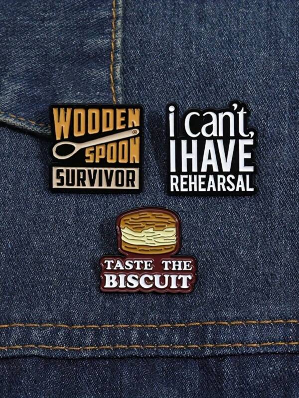 1 Pc Cartoon Slogan Sweet Dessert Series Metal Badge Pin, Versatile Daily Accessory