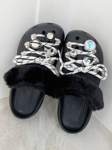 Un ensemble d'accessoires de chaussure en ABS, des accessoires de chaussure derrière les trous, pouvant être connectés avec des lacets DIY, panda, étoile à cinq branches, planète, strass colorés et autres formes, mode spéciale, pouvant être assortis, chaussures de sport, bottes, convient pour diverses activités festives, cadeaux de fête exquis