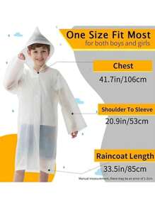 1pc Ultra-Light Portable Children's Waterproof Raincoat, Reusable Poncho With Head Cover And Sleeves, Easy To Carry For Outdoor Camping Trips, Breathable And Waterproof, Foldable, Waterproof Raincoat For Boys And Girls, School Gift