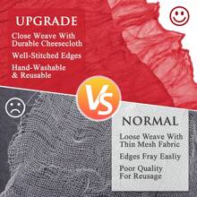 1 Gói Khăn Trải Bàn Vải Phô Mai Đỏ, Khăn Trải Bàn Vải Gạc 10Ft Trang Trí Khăn Phô Mai Cưới Mộc Mạc Cho Tiệc Sinh Nhật Tiệc Cưới, Tiệc Giáng Sinh, Trang Trí Ngày Của Mẹ - Đỏ - Xem 9