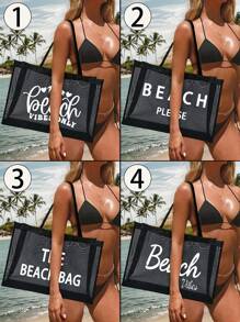 Mesh Large Beach Tote Bag, Easy Clean For Towels & Groceries,Foldable Clothes Storage Bag,Portable Versatile Beach Bag For Pool, Boat Trips, Vacation Essentials - Ideal For Summer Travel, Beach Days & Outdoor Activities - Perfect Gift For Women