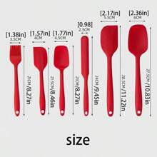 6 Pieces Silicone Kitchen Kitchenware Set - Non-Stick Heat Resistant Baking Tool With Scraper, Brush & Flipper - Cooking Accessories, Baking Tools For Baking, Cooking & Mixing, Dishwasher Washable, Easy To Clean, Kitchen Utensils, Kitchen Supplies