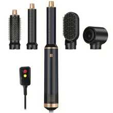 5-In-1 Hot Air Brush Set - Detachable Hair Dryer, Styler, Volumizer, Straightener & Curling Wand - 110V US Plug, Powerful 800W