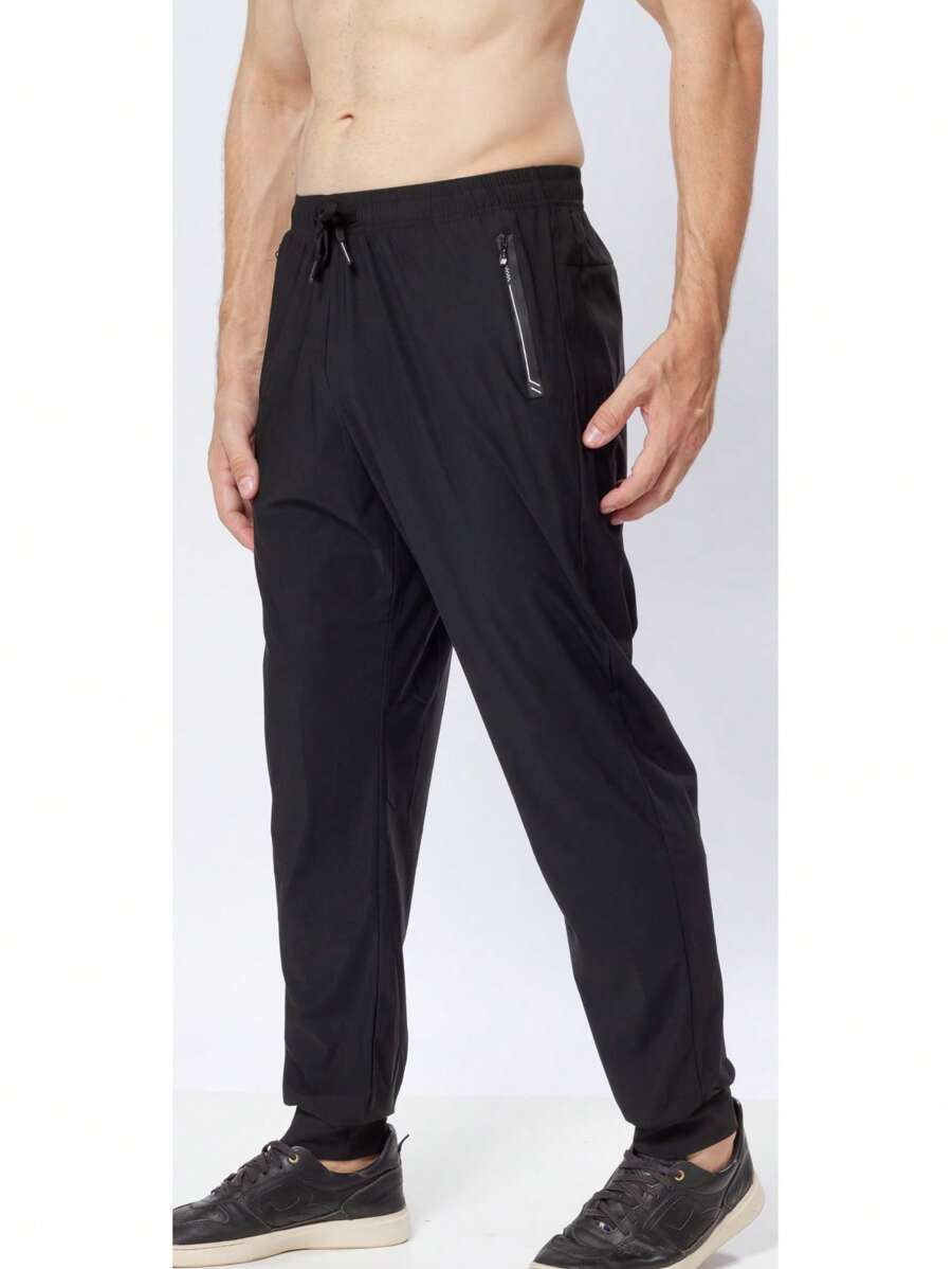 Men's Dry Fit Gym Pants Daytime Comfortable Walking Nighttime Fashion Pants Promotion Lightweight Fabric Gym Pants - màu đen - Xem 1