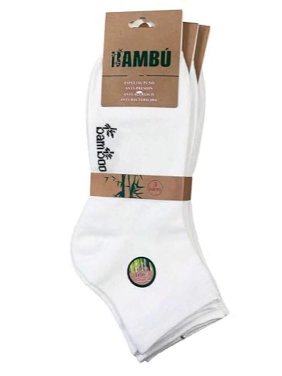 JOPHY & CO. 12 Pairs Bamboo Socks, Unisex For Men And Women Short Model In Bamboo Soft And Breathable Cod.7020 - trắng - Xem 1