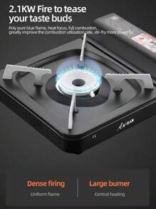 AORAN Portable Stove, Barbecue Grill With Windproof Ring And Carrying Case, With Safety Lock And Piezoelectric Ignition Device, With Overvoltage Protection, Patio Barbecue Grill, Suitable For Outdoor, Kitchen, Family Gathering - Multicolor - View 5