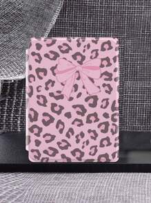 Ayotu Leopard Print & Bow Notebook Style Protective Case, Compatible With Kindle 11th Gen (2024 Release) / Kindle Paperwhite 12th Gen 2024, Auto Wake/Sleep Feature