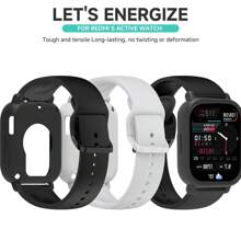 Silicone Case + Strap Compatible With Redmi Watch 5 Lite / 5 Active Repacement Bracelet Belt Smart Watchband Protective Shell Cover