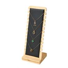 Bamboo And Wood Detachable Necklace Display Rack, Clavicle Chain Jewelry Hanging Rack, Necklace Display Shooting, - White - View 5
