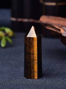 1PC Natural Stone Tiger's Eye Stone Obelisk Interior Home Decor Desktop Decor - Tiger Eye Stone - View 4