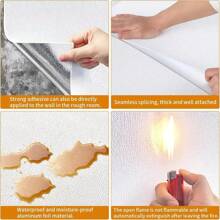Papel de parede de linho autoadesivo 3D, adesivos de parede contínuos à prova d'água para sala de estar, quarto, armário de cozinha, adesivo de parede à prova d'água 50cmx5m