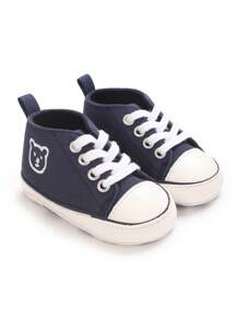 Infant/Toddler Canvas Soft Sole Lace-Up Casual Sneakers, Unisex, Versatile For Spring & Autumn - Blue - View 2