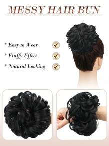 Messy Bun Hairpiece Elastic Wavy Curly Bun Elastic Hair Extension Synthetic Hairpiece Suitable For Women Girls