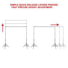 Youyijia Backdrop Stand Kit 2 * 2m(6.5 * 6.5ft) Adjustable Background Support Stand Backdrop Support Kit With 3m X 1.6m White Photography Backdrop Carrying Bag And 4 Clamps - 變體1 - 查看 9