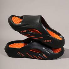 Mens EVA Slides - Comfortable Non-Slip Shoes With Breathable Open-Toe Design For Indoor, Outdoor, Beach, And Shower Use - Perfect For Spring And Summer - Black - View 2