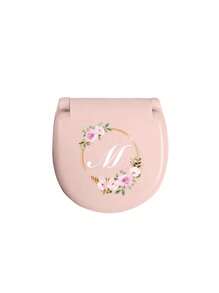 Flower Wreath Letters Sewing Tool Box With Pink Flower Initials, Letters A-Z, Perfect Gift For Beginners Sewing: 1 Portable Mini Sewing Set - Foldable, Diy Sewing Supplies And Accessories, Suitable For Travelers And Emergency Clothing Fixators, Mini Needle Box Portable Small Needle Bag Sewing Tool Combination Set Hotel Supplies(Pink)