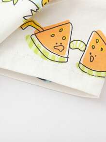 Balabala 嬰兒T恤，2025年男孩女孩夏季可愛上衣 - 白黃色調 - 查看 5