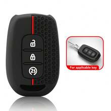 Funda de silicona para llave remota de coche para Renault Sandero Stepway Logan 2 Clio 5 Arkana Captur Kadjar Daster Twingo Traffic Kwid Modus Clio Megane Kangoo Sandero Duster Captur Twingo - Negro - Ver 10