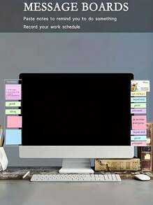 1pc Office Desk Accessories, Computer Monitor, Memo Board, Computer Message Board, Office Supplies, Men's And Women's Computers, Memo Clip, Home Office Accessories, Office Desktop Message, Office Decoration,School Supplies,Back To School