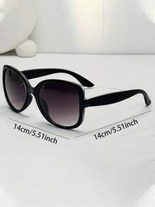 1 Par de gafas de moda de mujer con marco redondo retro y grande, estilo minimalista moderno, adecuado para uso al aire libre, viajes, fiestas, vacaciones en la playa, accesorios de playa, atuendos básicos de mujer para otoño/invierno, regalo casual de negocios para vacaciones de verano en la playa, al aire libre, viajes. - Multicolor - Ver 5