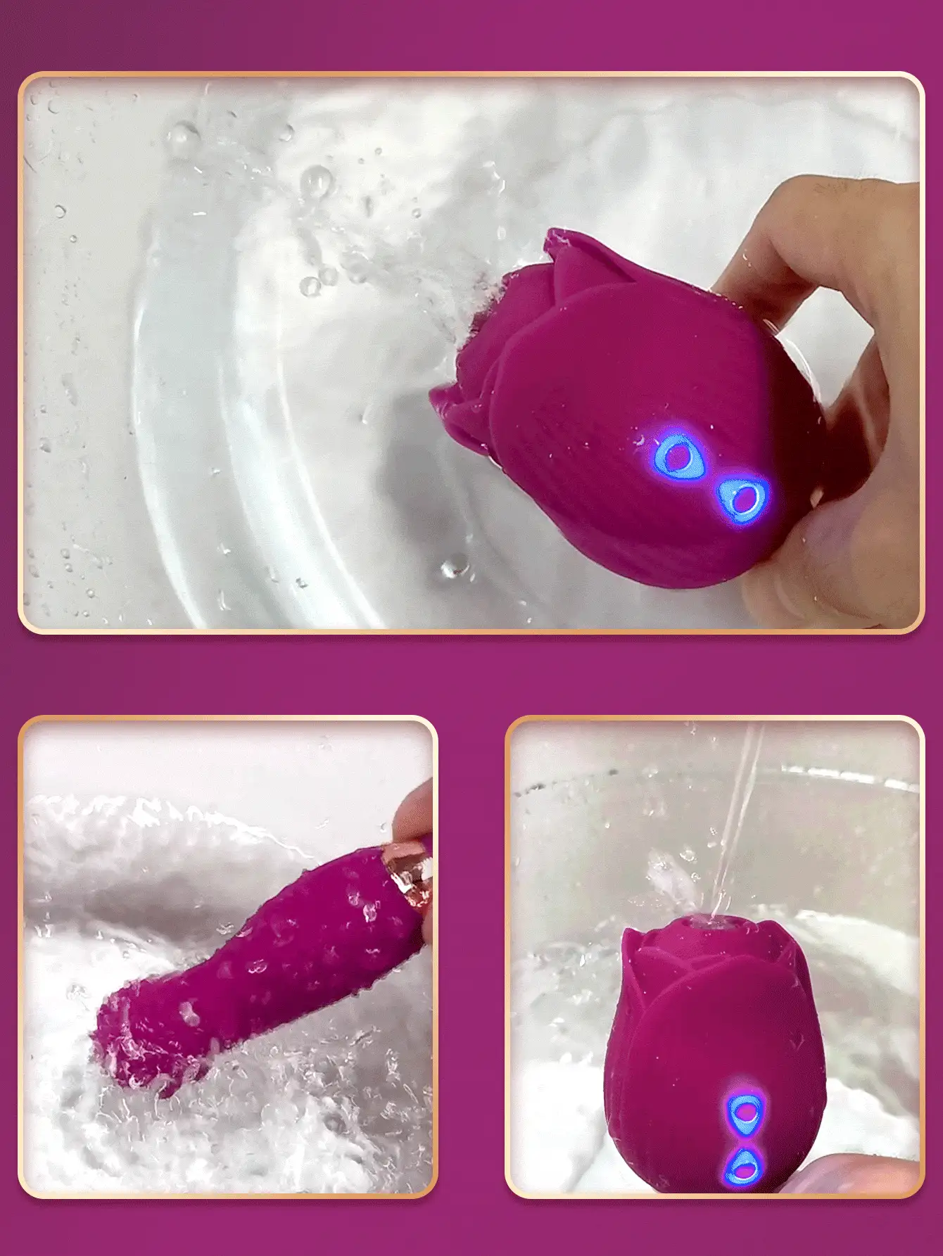 Juguete sexual vibrador para mujeres - Juguete sexual en forma de rosa con vibradores para estimular el punto G y 10 modos de succión para la estimulación clitoriana, de los pezones y anal, juguetes sexuales para adultos y máquinas sexuales para parejas