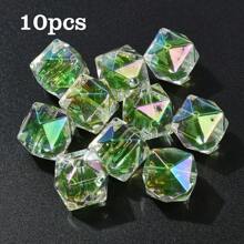 10 件双色 UV 电镀彩虹色亚克力珠，多边形，适合礼物珠宝 DIY 制作 - 10 pcs 多邊形串珠 - 查看 8